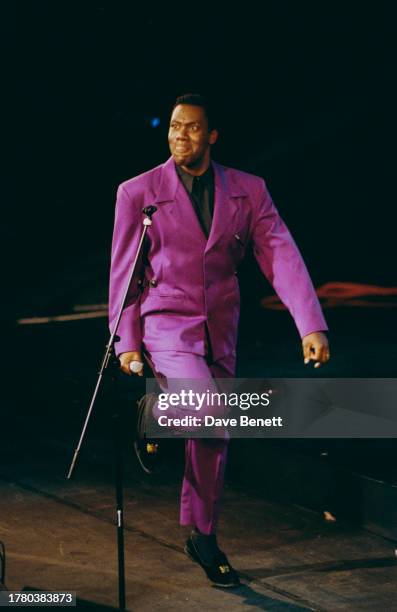 British actor Lenny Henry performs on stage for 'Hysteria 3' - a comedy benefit for the Terrence Higgins Trust, at the London Palladium, June 30th...