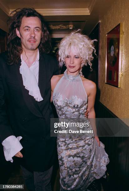 Irish singer-songwriter Bob Geldof and British television presenter Paula Yates in London, 1991.