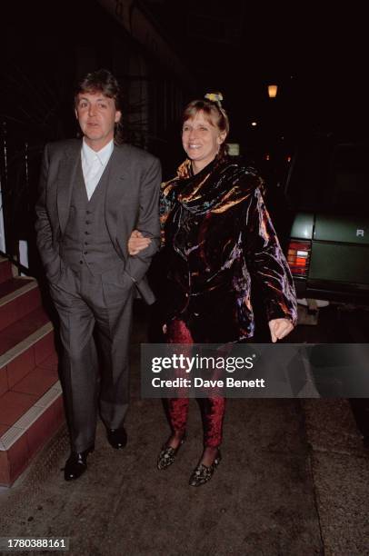 English singer-songwriter Paul McCartney and American photographer Linda McCartney in London, 23rd February 1992.