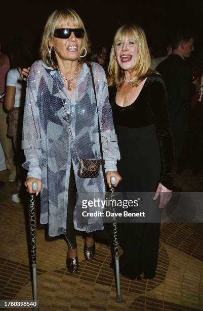 German-Italian actress Anita Pallenberg and English singer Marianne Faithfull at a party to celebrate the launch of Marianne's book 'Faithfull: An...