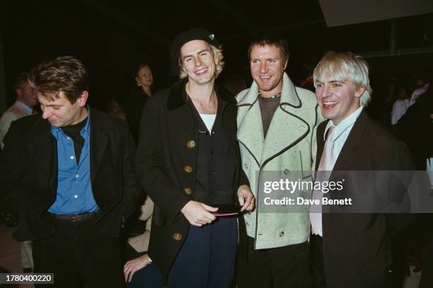 The English new wave band Duran Duran Andy Taylor, John Taylor, Simon Le Bon, and Nick Rhodes attend an event for London Fashion Week at the Natural...
