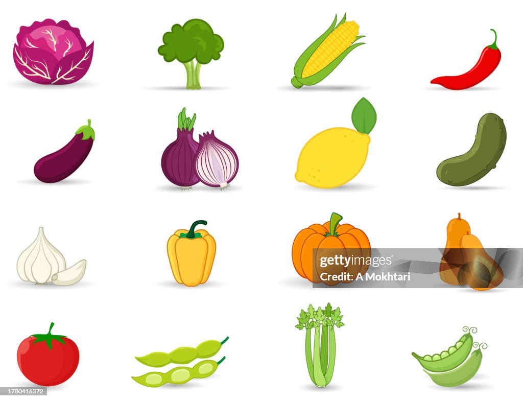 Vegetables illustration set.