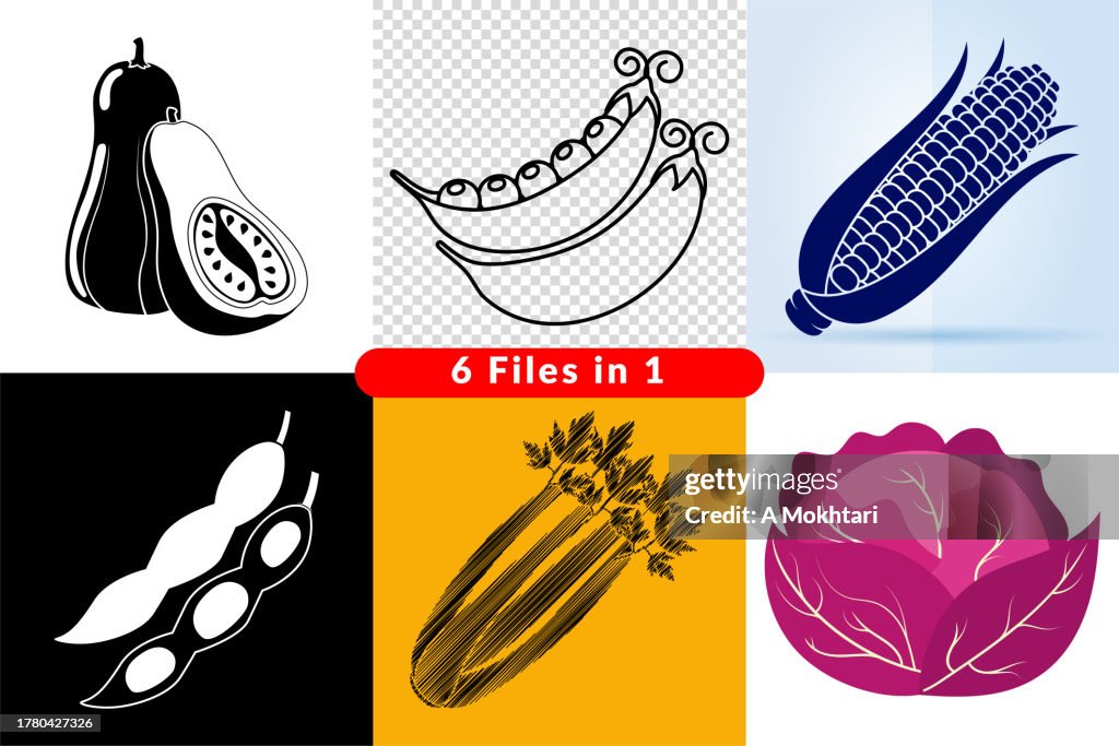 Vegetables illustration set.