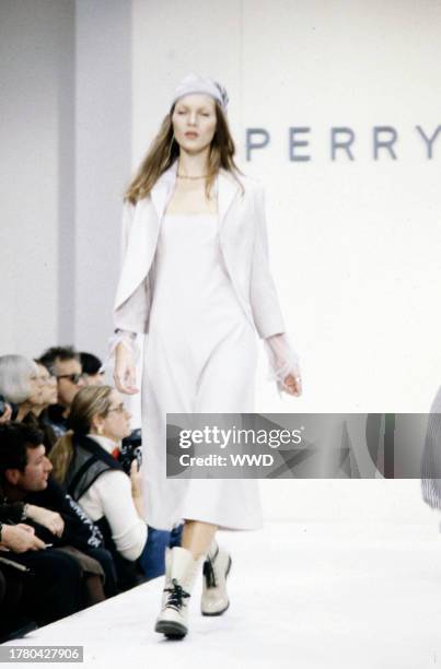 Model Kate Moss. Marc Jacobs "Grunge" inspired collection would be one of his last for the Perry Ellis label.