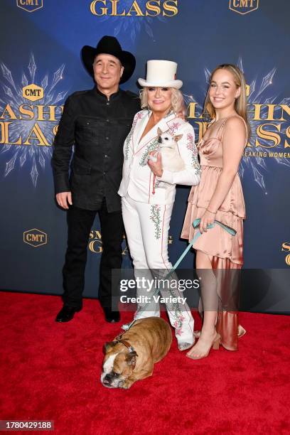 In this image released on November 13 Clint Black, Tanya Tucker and Lily Pearl Black attends the CMT Smashing Glass in Nashville, Tennessee.