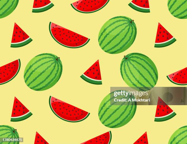 watermelon seamless pattern texture. - watermelon stock illustrations