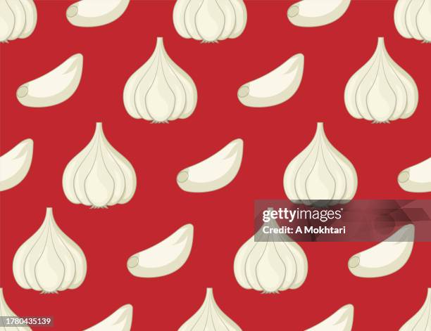 garlic seamless pattern texture. - multiple image template stock illustrations