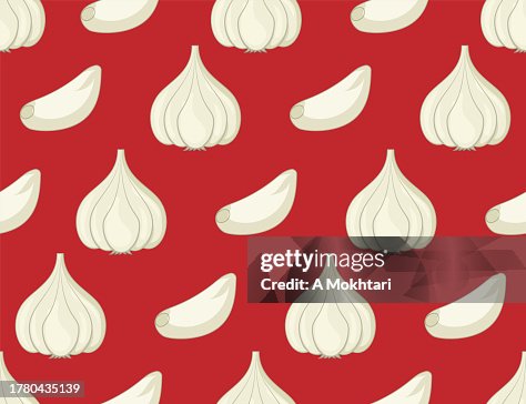 Garlic seamless pattern texture. Garlic seamless pattern texture.