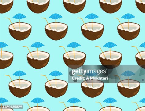 Coconut seamless pattern texture. Coconut seamless pattern texture.