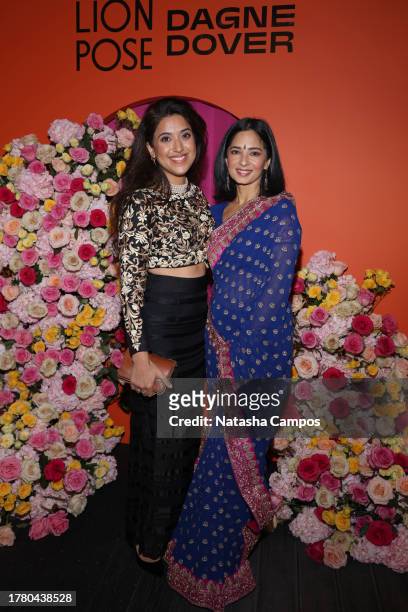 Aarti Mann and guest attend a Diwali Celebration Hosted by Mindy Kaling, Lion Pose, and Dagne Dover at Arth Bar & Kitchen on November 06, 2023 in...