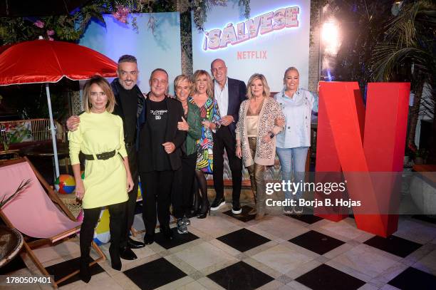 Maria Patiño, Kiko Hernandez, Victor Sandoval, Chelo Garcia-Cortes, Lydia Lozano, Kiko Matamoros, Terelu Campos and Belen Esteban attend the...