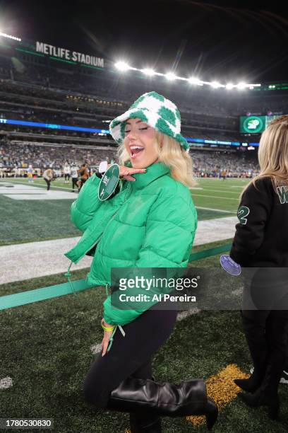 McKenzie Kurtz attends the Los Angeles Chargers vs New York Jets Monday Night Football game at MetLife Stadium on November 6, 2023 in East...
