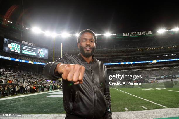 Tobias Truvillion attends the Los Angeles Chargers vs New York Jets Monday Night Football game at MetLife Stadium on November 6, 2023 in East...