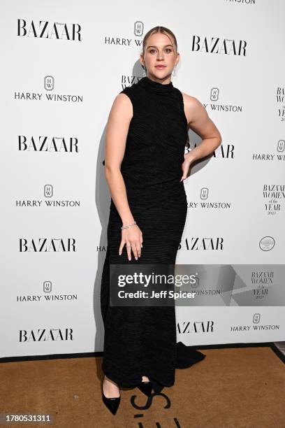 Alessia Russo arrives at the Harper's Bazaar Women Of The Year Awards 2023 at The Ballroom of Claridge’s on November 07, 2023 in London, England.