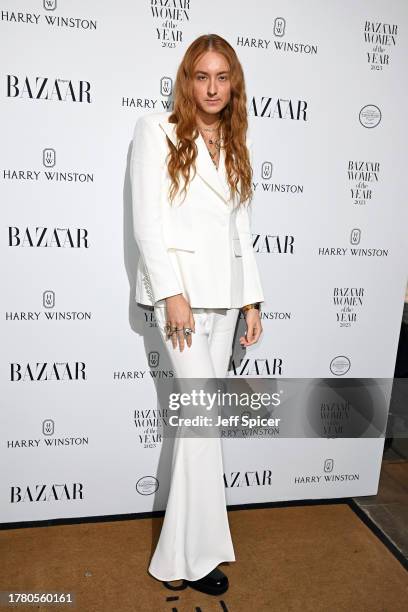 Harris Reed arrives at the Harper's Bazaar Women Of The Year Awards 2023 at The Ballroom of Claridge’s on November 07, 2023 in London, England.