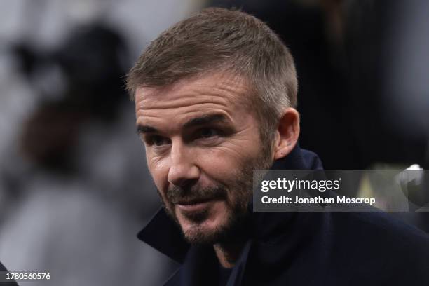 Former England, Manchester United, LA Galaxy and PSG player and actual President and Co Owner of Inter Miami David Beckham during the UEFA Champions...