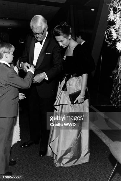 Cary Grant and Barbara Harris attend a charity event at Currigan Hall in Denver, Colorado, on October 26, 1981.
