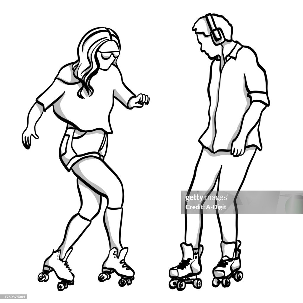 Roller Skating Couple