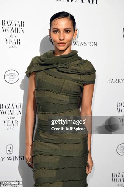 Francesca Hayward arrives at the Harper's Bazaar Women Of The Year Awards 2023 at The Ballroom of Claridge’s on November 07, 2023 in London, England.