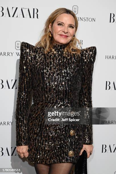 Kim Cattrall arrives at the Harper's Bazaar Women Of The Year Awards 2023 at The Ballroom of Claridge’s on November 07, 2023 in London, England.