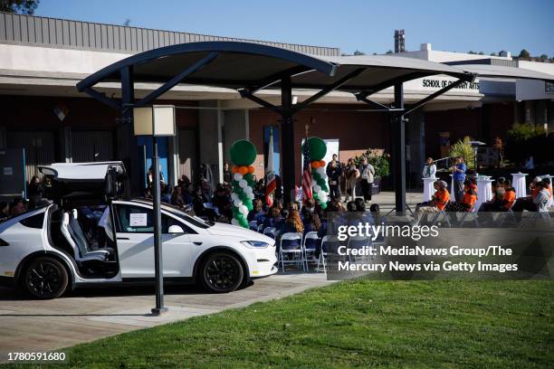 Oct. 27: Guests and students attend an opening ceremony event of the nursing careers and the electrical vehicles programs at the Silicon Valley...