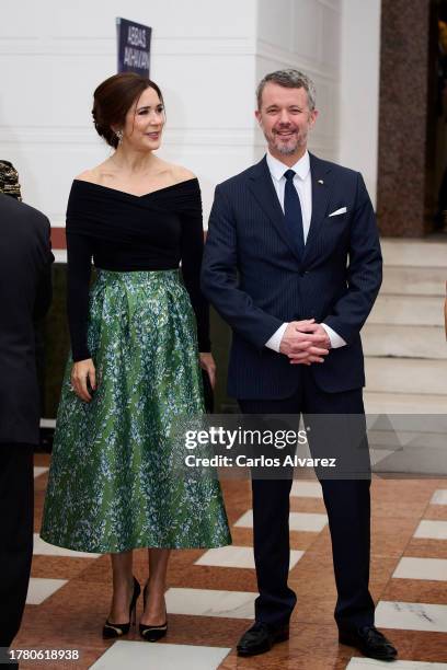 Crown Princess Mary of Denmark and Crown Prince Frederik of Denmark attend the Joaquín Sorolla exhibition - Light in Motion and a dinner at the...