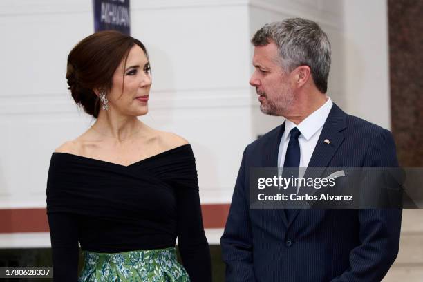 Crown Princess Mary of Denmark and Crown Prince Frederik of Denmark attend the Joaquín Sorolla exhibition - Light in Motion and a dinner at the...