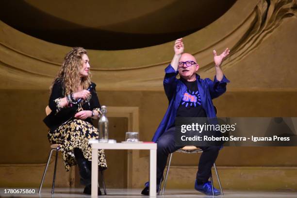 Italian author Tiziano Scarpa attends the presentation of his latest book "The Truth And The Biro" at San Filippo Neri Oratory on November 07, 2023...