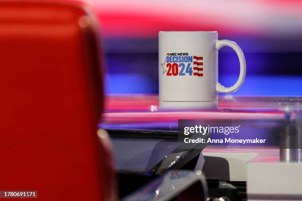 The stage is prepared for the third Republican Presidential Primary Debate at the Adrienne Arsht Center for the Performing Arts of Miami-Dade County...