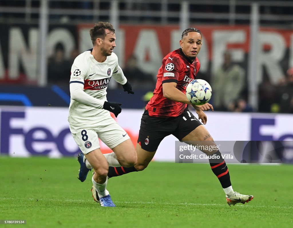 Noah Rui Noah Okafor of AC Milan competes for the ball with Fabian Rui of ...