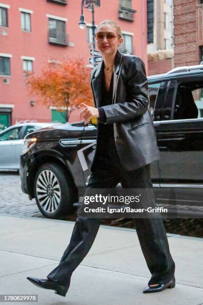 Gigi Hadid is seen on November 13, 2023 in New York City.