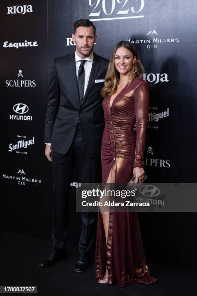 Rudy Fernandez and Helen Lindes attend the Esquire "Men Of The Year" Awards 2023 at Casino de Madrid on November 07, 2023 in Madrid, Spain.