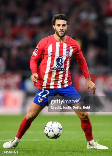Mario Hermoso of Atletico Madrid during the UEFA Champions League match between Atletico Madrid and Celtic FC at Civitas Metropolitano Stadium on...
