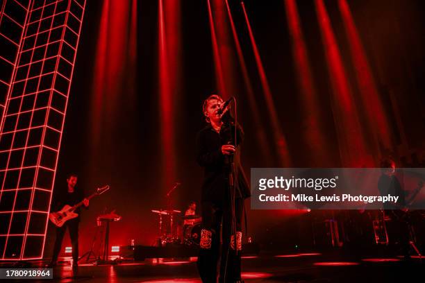 Conor Mason of Nothing But Thieves performs at Swansea Arena on November 07, 2023 in Swansea, Wales.