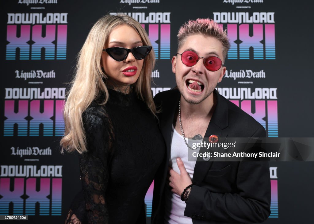 Sam Matlock and guest attend the Download Festival 2025 launch party