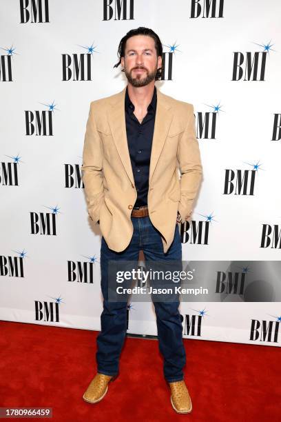 Riley Green attends the 2023 BMI Country Awards at BMI on November 07, 2023 in Nashville, Tennessee.