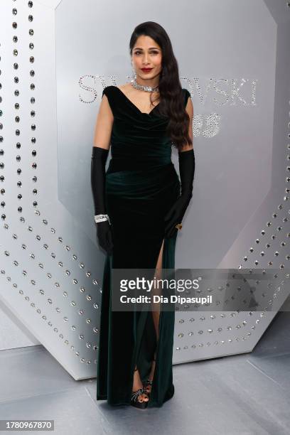 Freida Pinto attends as Swarovski celebrates SKIMS Collaboration and unveils it's NYC flagship store on November 07, 2023 in New York City.