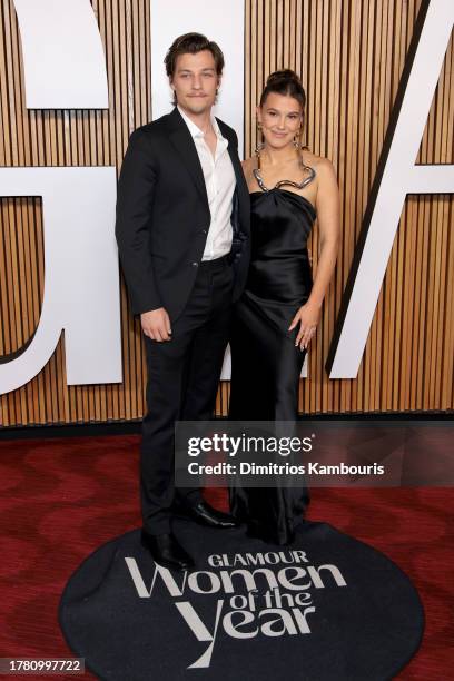 Jake Bongiovi and Millie Bobby Brown attend Glamour Women of the Year 2023 at Jazz at Lincoln Center on November 07, 2023 in New York City.