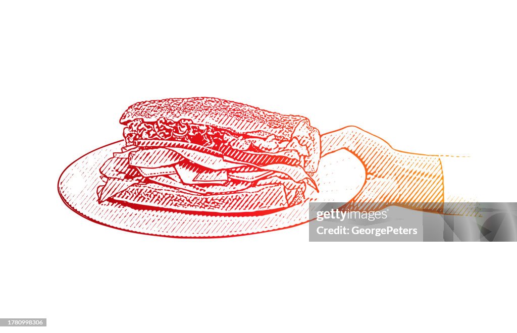 Healthy sandwich in female hand