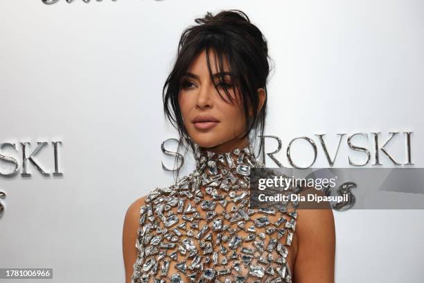 Kim Kardashian attends as Swarovski celebrates SKIMS Collaboration and unveils it's NYC flagship store on November 07, 2023 in New York City.