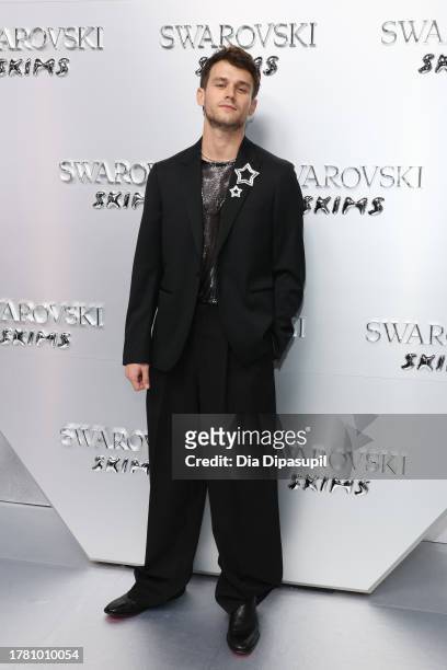 Brandon Flynn attends as Swarovski celebrates SKIMS Collaboration and unveils it's NYC flagship store on November 07, 2023 in New York City.
