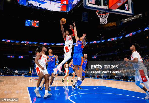 Jackson II of the Memphis Hustle shoots the ball during a game against the Oklahoma City Blue on November 13, 2023 at the Paycom Center in Oklahoma...