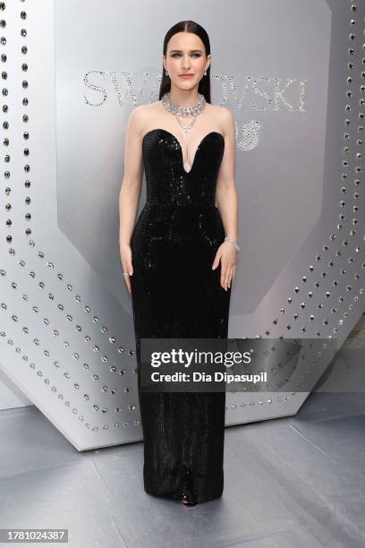 Rachel Brosnahan attends as Swarovski celebrates SKIMS Collaboration and unveils it's NYC flagship store on November 07, 2023 in New York City.