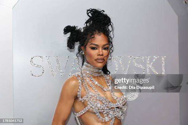 Teyana Taylor attends as Swarovski celebrates SKIMS Collaboration and unveils it's NYC flagship store on November 07, 2023 in New York City.