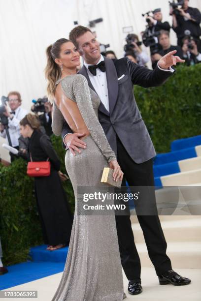 Gisele and Tom Brady, Red carpet arrivals at the 2017 Met Gala: Rei Kawakubo/Comme des Garcons, May 1st, 2017.