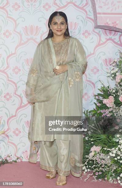 Vidya Balan attends the Ramesh Taurani & Varsha Taurani's Diwali celebration on November 07, 2023 in Mumbai, India