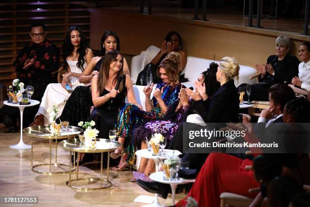Mariska Hargitay, Brooke Shields, Michelle Buteau, and Ali Wentworth speak during Glamour Women of the Year 2023 at Jazz at Lincoln Center on...