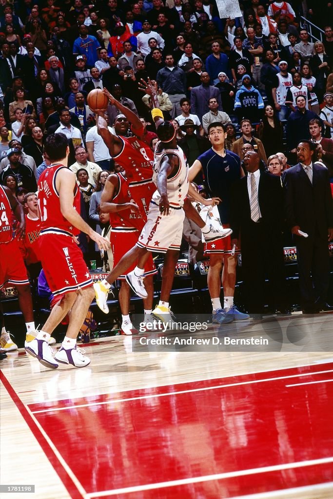 2003 Nba Rosters Kobe Bryant of the Western Conference All Stars shoots a three point ...