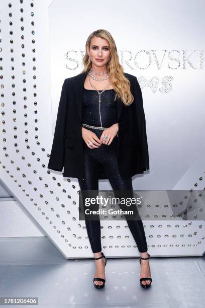 Emma Roberts attends Swarovski Celebrates SKIMS Collaboration and unveils NYC Flagship Store on November 07, 2023 in New York City.