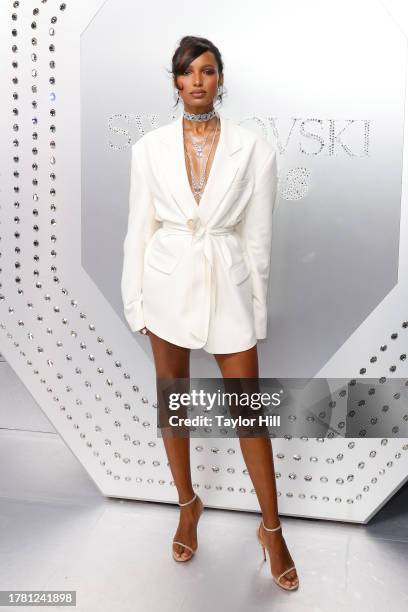Jasmine Tookes attends the Swarovski x SKIMS Celebration at the Swarovski NYC Flagship on November 07, 2023 in New York City.